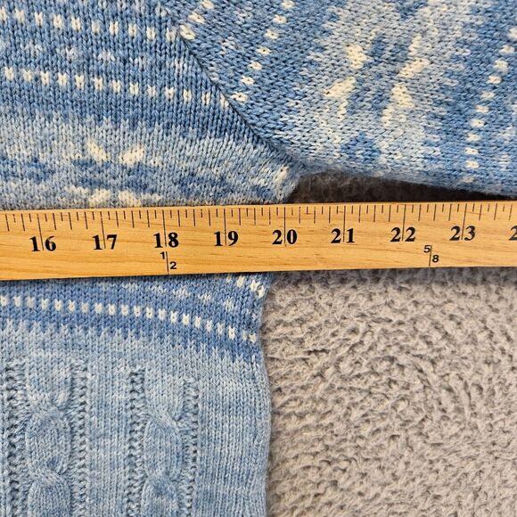 Jantzen Sweater Mens Size Medium Blue Collared Cable Knit Pullover - Picture 4 of 8